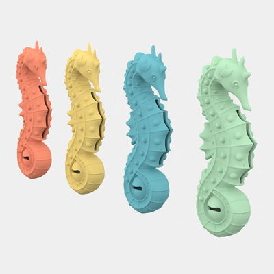 اسباب بازی سیلیکونی اسب دریایی بدون BPA برای حیوانات خانگی – اسباب بازی جویدنی دندان درآوردن و تغذیه کننده آهسته پازلی برای سگ ها و گربه ها