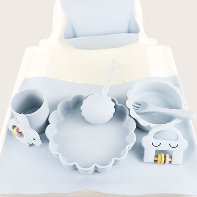 فروش عمده فروشی نوزاد Geschirr Led Weaning Silicone Bib کاسه قاشق کاسه بشقاب سیلیکونی سرویس غذاخوری کودک محصول ظروف غذاخوری