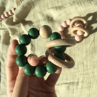 دستبند مهره ای سیلیکونی دندانپزشکی سفارشی برای بازی کودکان نوزاد