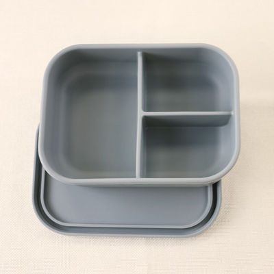ظروف ناهار سیلیکونی 3 محفظه، جعبه ناهار سیلیکونی قابل استفاده مجدد Bento ضد نشت
