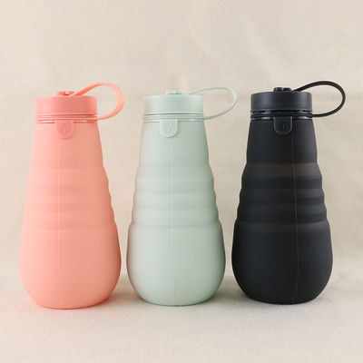 بطری نوشیدنی سیلیکونی تاشو ضد نشتی بدون BPA برای کمپینگ مسافرتی