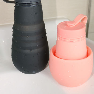 بطری نوشیدنی سیلیکونی تاشو ضد نشتی بدون BPA برای کمپینگ مسافرتی
