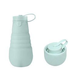 بطری نوشیدنی سیلیکونی تاشو ضد نشتی بدون BPA برای کمپینگ مسافرتی