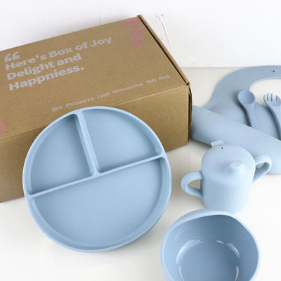 فروش عمده فروشی نوزاد Geschirr Led Weaning Silicone Bib کاسه قاشق کاسه بشقاب سیلیکونی سرویس غذاخوری کودک محصول ظروف غذاخوری