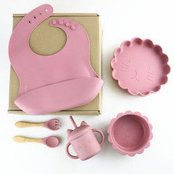 فروش عمده فروشی نوزاد Geschirr Led Weaning Silicone Bib کاسه قاشق کاسه بشقاب سیلیکونی سرویس غذاخوری کودک محصول ظروف غذاخوری