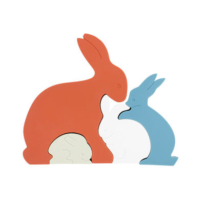 Bunny Rabbit سیلیکونی پازل اره منبت کاری اره مویی کودک نوپا سازگار با محیط زیست برای نوزاد