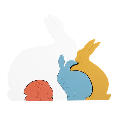 Bunny Rabbit سیلیکونی پازل اره منبت کاری اره مویی کودک نوپا سازگار با محیط زیست برای نوزاد