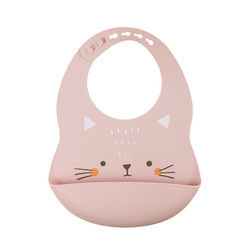 پیشبند غذا گیر سیلیکونی چاپ شده Cacoon Cat Fox برای تغذیه صبحانه کودکان نوپا