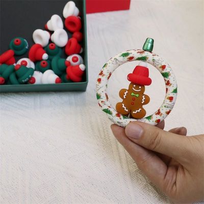 سیلیکون O Ring Beads امن و غیر سمی سیلیکون کلاه کریسمس 3D