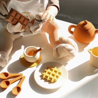 استاندارد ایمنی CE اسباب بازی سیلیکونی کودک با اسباب بازی سیلیکونی با چایخوری 17PCS