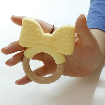 مواد غذایی درجه سیلیکون دندان حلقه یخچال برای تسکین اضافی اسباب بازی آموزشی کودک سیلیکون میوه دندان