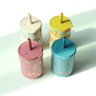 چاپ شده سفارشی شدن نوشیدن سیلیکون Sippy Cup با کاه