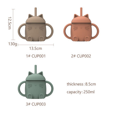 چاپ شده سفارشی شدن نوشیدن سیلیکون Sippy Cup با کاه