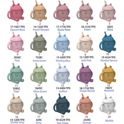 چاپ شده سفارشی شدن نوشیدن سیلیکون Sippy Cup با کاه
