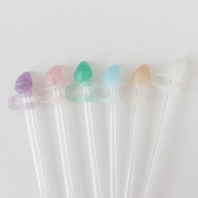 NEW Arrival دل الماس طراحي درخشنده پوشه کاه 3D 10mm کاه Toppers کلاه ها برای جام ها لیوان