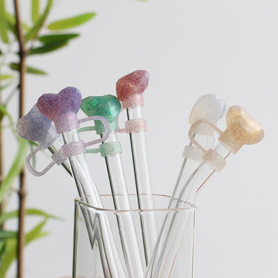 NEW Arrival دل الماس طراحي درخشنده پوشه کاه 3D 10mm کاه Toppers کلاه ها برای جام ها لیوان