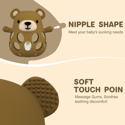 PAISEN Bear Teething Glove Unisex Custom BPA-Free Newborn Gifts Cute Animal Shaped Silicone Teething Toys Teeths نرم ترین دندانهای کودک