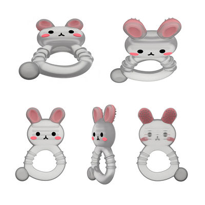 2025 کارخانه خرگوش طراحی زیبا شفاف حس آیس کریم یخچال سیلیکون شیرخوار آب پر شده Teether