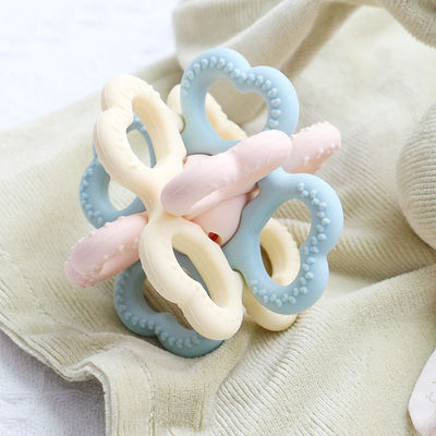 PAISEN BSCI Rattle Baby Teether Ball Toy BPA Free Silicone Soft Ball آسان برای نگه داشتن دندانهای نوزادان 6 ماه و بیشتر