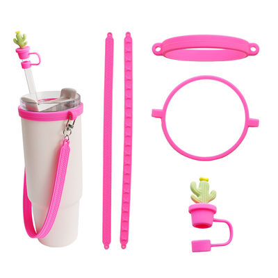 دستگیره سیلیکون لنیارد سفارشی Sling برای Tumbler شخصی ضد لغزش لیبل لیوان Sippy بطری آب حمل لوازم جانبی بند بند