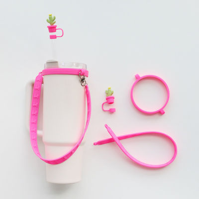 دستگیره سیلیکون لنیارد سفارشی Sling برای Tumbler شخصی ضد لغزش لیبل لیوان Sippy بطری آب حمل لوازم جانبی بند بند