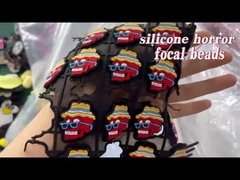 کدو تنبل های سفارشی جمجمه هالووین مهره کانونی سیلیکونی برای جاکلیدی قلم های DIY
